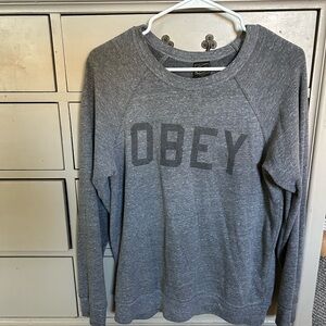 Obey Gray Crew Neck Sweater